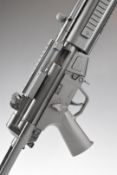 GSG-5 .22 semi-automatic assault style rifle with tactical stock, adjustable sights, sound moderator
