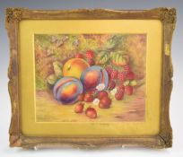 T Lookyer Royal Worcester artist watercolour painted fruit, 16 x 20cm