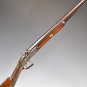 Perrins of Worcester single barrelled muzzle loading hammer action sporting gun with engraved bird