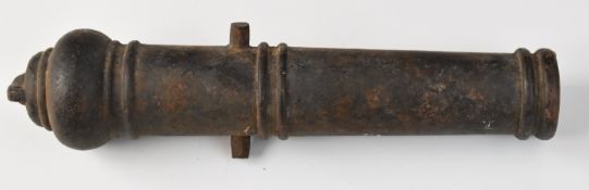 Cast metal signalling style cannon barrel, 45cm long.