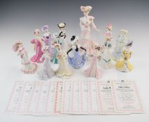 Collection of Coalport figurines from the 'My Fair Ladies' range, most with certificates, tallest