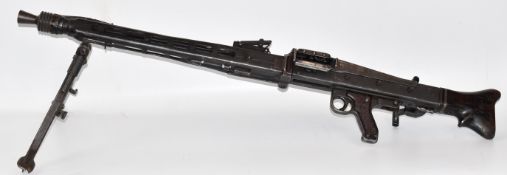 Deactivated Yugoslavian MG42 /53 7.92mm light machine gun with top plate stamped 'HPJ F-22576' and