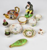 A collection of miniature / novelty 19th / 20thC porcelain including Meissen, Spode, porcelain