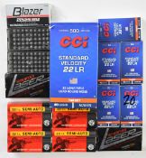 One-thousand-one-hundred-and-seventy-five .22 rifle cartridges including CCI, Blazer, Winchester
