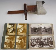 Approximately 120 Realistic Travels Great War stereoscopic cards depicting WW1, numbers 1-100 (