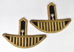 British Army Welsh Guard's bandsman's epaulettes or 'wings' with gold lace decoration and regimental