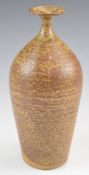 Studio pottery bottle vase with indistinct impressed mark to base