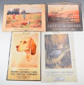 Four modern shop display or advertising shotgun cartridge boards comprising two Eley Cartridges