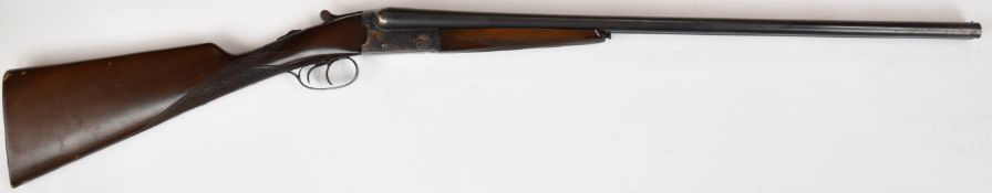 Harrier Gunmark 20 bore side by side shotgun with chequered grip and forend, double trigger and