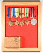 Royal Navy WW2 group of five medals comprising 1939/1945 Star, Atlantic Star, Africa Star with clasp