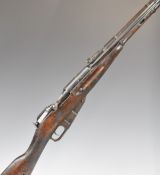 Deactivated Russian Mosin Nagant 7.62 bolt-action rifle with integral folding bayonet, adjustable