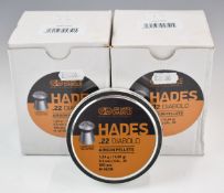Ten sealed tins of JSB Match Hades Diabolo .22 5.5 air rifle pellets, in original boxes.