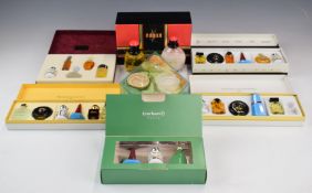 Seven various sets of perfume or scent bottles with contents including Yves St Laurent, Cacharel