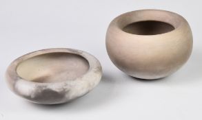 Sheila Fournier (1930-2001) two matt studio pottery bowls, tallest 6cm