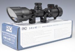 PAO mil dot IR 3-9x42 air rifle or similar scope, in original box