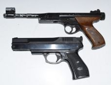 Two air pistols Mondial Zip .177 target pistol serial number E78830 and Gamo .177 serial number