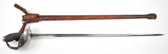 British 1912 pattern Cavalry officer's sword by Hawksworth of Sheffield, with solid bowl guard,