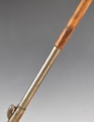 Unnamed 24 bore percussion hammer action walking stick pistol with engraved lock and top strap, 5