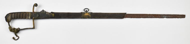 Royal Navy short sword in relic condition. PLEASE NOTE ALL BLADED ITEMS ARE SUBJECT TO OVER 18 CHECK