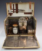 The property of a British Army officer tea / companion set including burner, kettle, tea caddy,