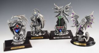 Four Tudor Mint Myth and Magic figures comprising Myth of the Magic Moonstone, The Elixir of Life,