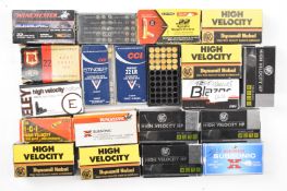 Over five-hundred .22 rifle cartridges including Winchester, Nynamit Nobel, RWS etc, all in original