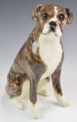 Winstanley Pottery boxer dog with 'no 6' to base, height 29cm