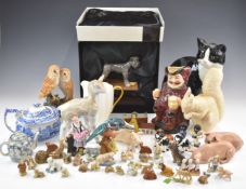 Large collection of ceramics including Royal Doulton toby jug, owl figure, K series dog figures,