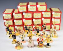Royal Doulton twenty one Bunnykins figures including Be Prepared Boy Scout, Gardener, Father,