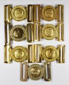 Seven Dieu et Mon Droit British Army brass belt buckles