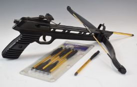 Barnett Trident crossbow pistol with reeded pistol grip and adjustable sights, together with seven