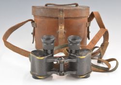 A pair of British WW1 binoculars No.3 Mk1 No 56494 by Aitchinson & Co Ltd, dated 1917, with matching