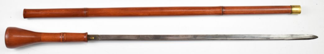 Sword stick with inset coin / token of Napoleon I and 56cm blade. PLEASE NOTE ALL BLADED ITEMS ARE