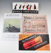Four modern shop display or advertising shotgun cartridge boards for Kennall Gunpowder, Eley