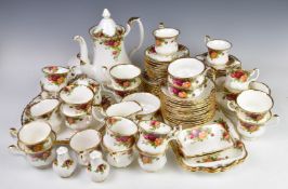 Royal Albert dinner and tea ware decorated in the Old Country Roses pattern, approximately fifty