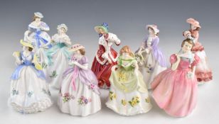 Eight Royal Worcester figurines including limited edition examples, tallest 23cm