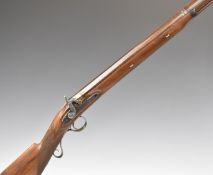 Unnamed 10 bore percussion converted from flintlock muzzle loading hammer action bank gun with