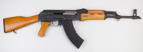 Cyber Gun Co AK47 Kalashnikox airsoft rifle with wooden fittings and sling mounts, serial number