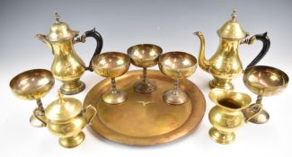 Reproduction Third Reich Nazi four piece EPNS coffee set comprising coffee pot, hot water jug,