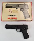 Milbro 20 Shot BB Repeater .177 air pistol with chequered grips, NVSN, in original fitted box with