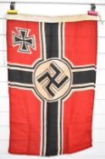 WW2 German Third Reich Nazi flag ink stamped Kiel Reichskriegsflg 55 x 100 1943 U400
