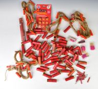 A collection of bird scaring shotgun cartridges, caps and banger ropes including Eley. PLEASE NOTE