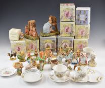 A collection of Beatrix Potter related items including border Fine Arts, Beswick and Wedgwood