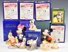 Royal Doulton Walt Disney figures including Mickey Mouse, 101 Dalmatians etc, most boxed