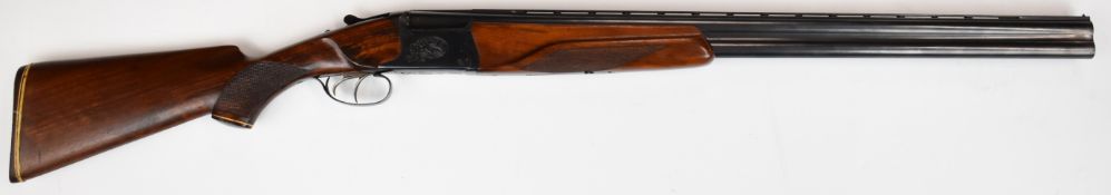 Baikal IJ-27-E 12 bore over and under ejector shotgun with engraved scenes of rabbits and birds to