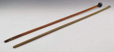 Two swagger sticks, one for the First Battalion Gloucestershire Regiment, length 78cm, the other