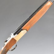 Gamba 12 bore over and under ejector shotgun with chequered semi-pistol grip and forend, single