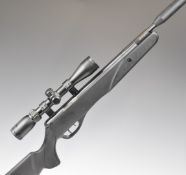 Remington Tyrant .22 air rifle with textured semi-pistol grip and forend to the composite stock,