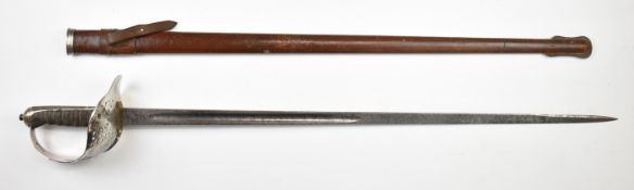 British 1897 pattern Infantry officer's sword with George V cypher to guard and 82cm decorated blade