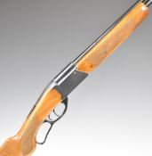Marocchi .410 under-lever action over and under folding shotgun with chequered grip and forend,